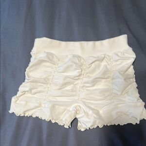 Charlie London White Ruched Shorts
